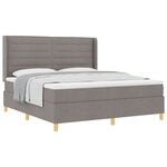 vidaXL Lit à ressorts avec matelas Taupe 180 x 200 cm tissu