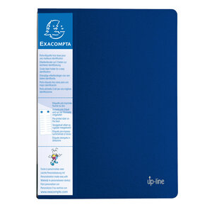 Protège-documents En Polypropylène Rigide Avec Porte Étiquette 3 Faces Up Line Opaque 60 Vues - A4 - Bleu - X 12 - Exacompta