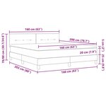 vidaXL Lit à ressorts avec matelas gris clair 160x200 cm Tissu