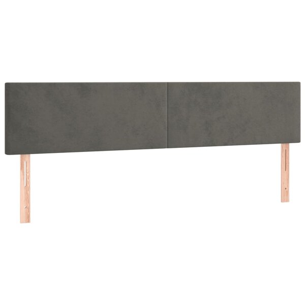 vidaXL Têtes de lit 2 Pièces Gris foncé 80x5x78/88 cm Velours