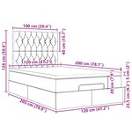 vidaXL Cadre de lit ottoman avec matelas rose 120x200 cm velours