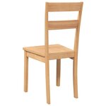 vidaXL Chaises à manger 2 Pièces bois massif naturel caoutchouc