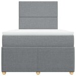 vidaXL Sommier à lattes de lit et matelas gris clair 120x190 cm tissu