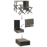 vidaXL Ensemble à manger de jardin 5 Pièces pliable gris résine tressée