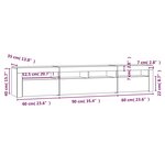 vidaXL Meuble TV avec lumières LED Gris béton 210x35x40 cm