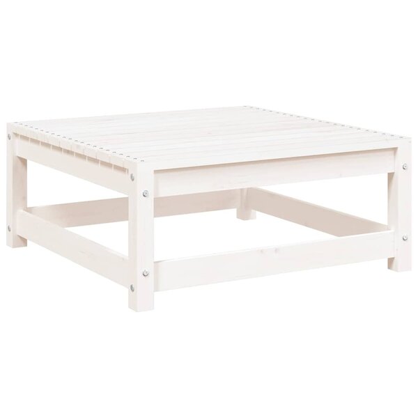 vidaXL Repose-pied de jardin 70x70x30 cm blanc bois de pin solide