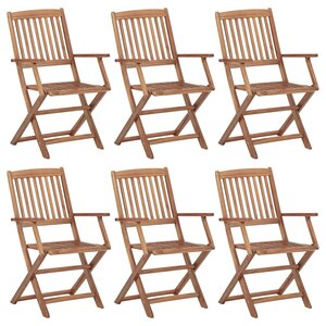 vidaXL Chaises pliables de jardin 6 Pièces Bois d'acacia solide