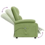 vidaXL Fauteuil inclinable électrique vert clair velours