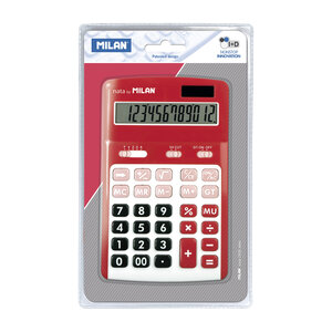 Calculatrice rouge 12 chiffres
