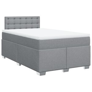 vidaXL Sommier à lattes de lit avec matelas Gris clair 120x200cm Tissu