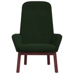 vidaXL Chaise de relaxation Vert foncé Velours