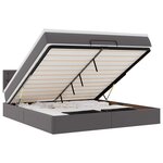 vidaXL Lit ottoman avec matelas & LED Gris 180x200cm similicuir