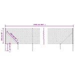 vidaXL Clôture à mailles losangées avec ancrage anthracite 1x25 m