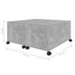 vidaXL Table basse gris béton 75x75x38 cm bois d'ingénierie