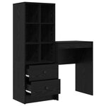 vidaXL Bureau avec tiroir avec étagère avec stockage 2 Pièces Chêne noir