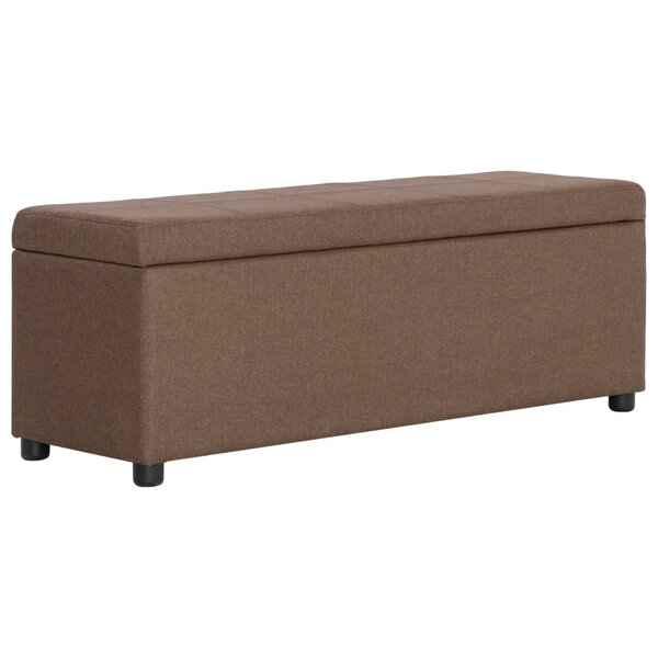 vidaXL Banc avec compartiment de rangement 116 cm Marron Polyester