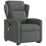 vidaXL Fauteuil de massage inclinable Gris foncé Tissu