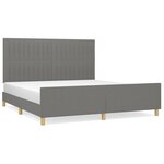 vidaXL Cadre de lit sans matelas gris foncé 180x200 cm tissu