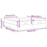 VidaXL Cadre de lit ottoman avec matelas gris 160x200 cm similicuir