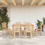 vidaXL Ensemble à manger de jardin 7 Pièces Bois de teck solide