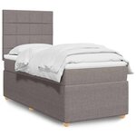vidaXL Sommier à lattes de lit avec matelas Taupe 100x200 cm Tissu