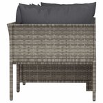 vidaXL Salon de jardin 4 Pièces avec coussins Gris Résine tressée