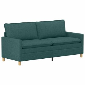 vidaXL Canapé 3 place Vert foncé 196 x 81 x 87 5 cm Tissu