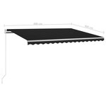 vidaXL Auvent rétractable automatique avec poteaux 4x3 m Anthracite