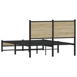 vidaXL Cadre de lit en métal sans matelas chêne sonoma 120x200 cm