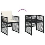 vidaXL Ensemble à manger de jardin coussins 5Pièces noir résine tressée