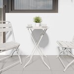 vidaXL Table de Jardin Blanc 50 x 50 x 72 cm Acier