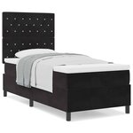 vidaXL Lit à ressorts avec matelas Noir 90 x 200 cm Velours