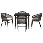 vidaXL Ensemble de salle à manger pour jardin 5 Pièces Marron Poly rotin