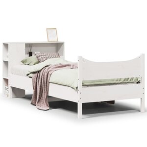 vidaXL Cadre de lit sans matelas blanc 75x190 cm bois de pin massif