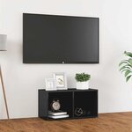 vidaXL Meuble TV gris brillant 72x35x36 5 cm bois d’ingénierie