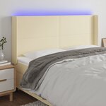 vidaXL Tête de lit à LED Crème 183x16x118/128 cm Similicuir