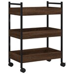 vidaXL Chariot de cuisine chêne marron 50x30x70 cm bois d'ingénierie