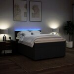 vidaXL Sommier à lattes de lit avec matelas Noir 160x200 cm Tissu