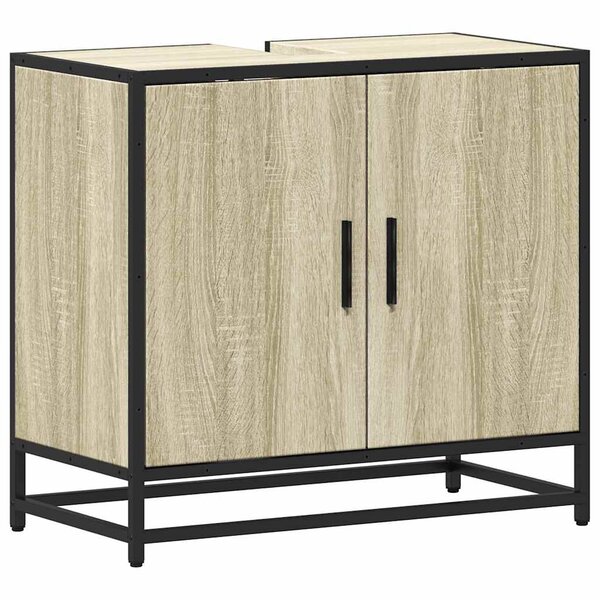 vidaXL Meuble de salle de bain avec lavabo Chêne Sonoma 65 x 33 x 60 cm Bois d'ingénierie