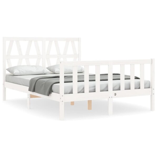 vidaXL Cadre de lit sans matelas blanc 120x200 cm bois de pin massif