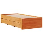 vidaXL Cadre de lit sans matelas avec tiroirs 75x190cm bois pin massif