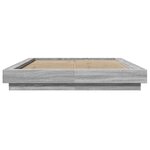 vidaXL Cadre de lit avec lumières LED sonoma gris 140x190 cm