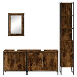 vidaXL Ensemble de meubles de salle de bain 4 Pièces Chêne fumé Bois