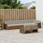 vidaXL Ensemble de canapés d'extérieur 8 Pièces Naturel et gris clair