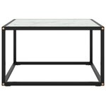 vidaXL Table basse Noir avec verre marbre blanc 60x60x35 cm