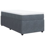 vidaXL Sommier à lattes de lit et matelas Gris foncé 90x200 cm Velours