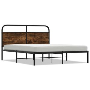 vidaXL Cadre de lit sans matelas 120x190 cm chêne fumé bois ingénierie