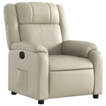 vidaXL Fauteuil inclinable électrique Crème Similicuir