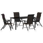 vidaXL Ensemble de salle à manger pour jardin 5 Pièces Noir café