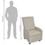 vidaXL Fauteuil pliable crème similicuir